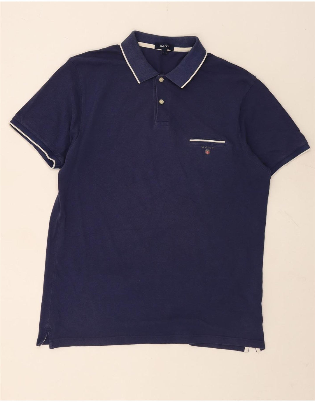 Camisa polo masculina Gant grande algodão azul marinho