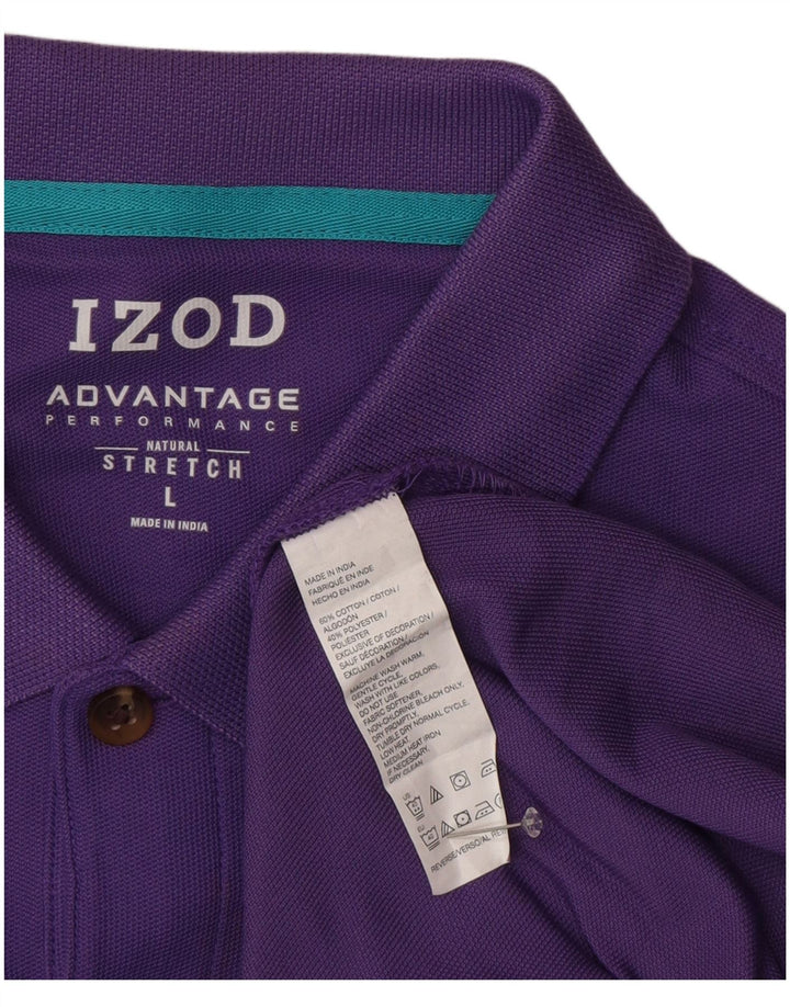 Camisa polo masculina Izod grande algodão roxo
