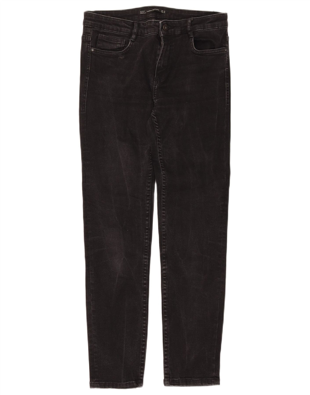 ZARA Jeans Slim Feminino EU 40 Médio W30 L28 Preto