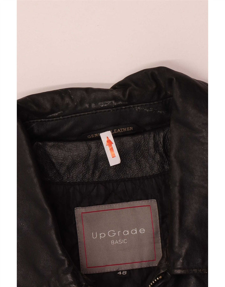 Jaqueta de couro masculina vintage IT 48 média preta