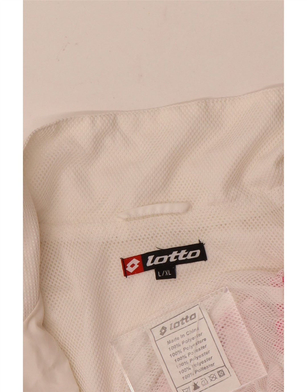 Jaqueta feminina de treino Lotto UK 16 grande poliéster colorblock branco