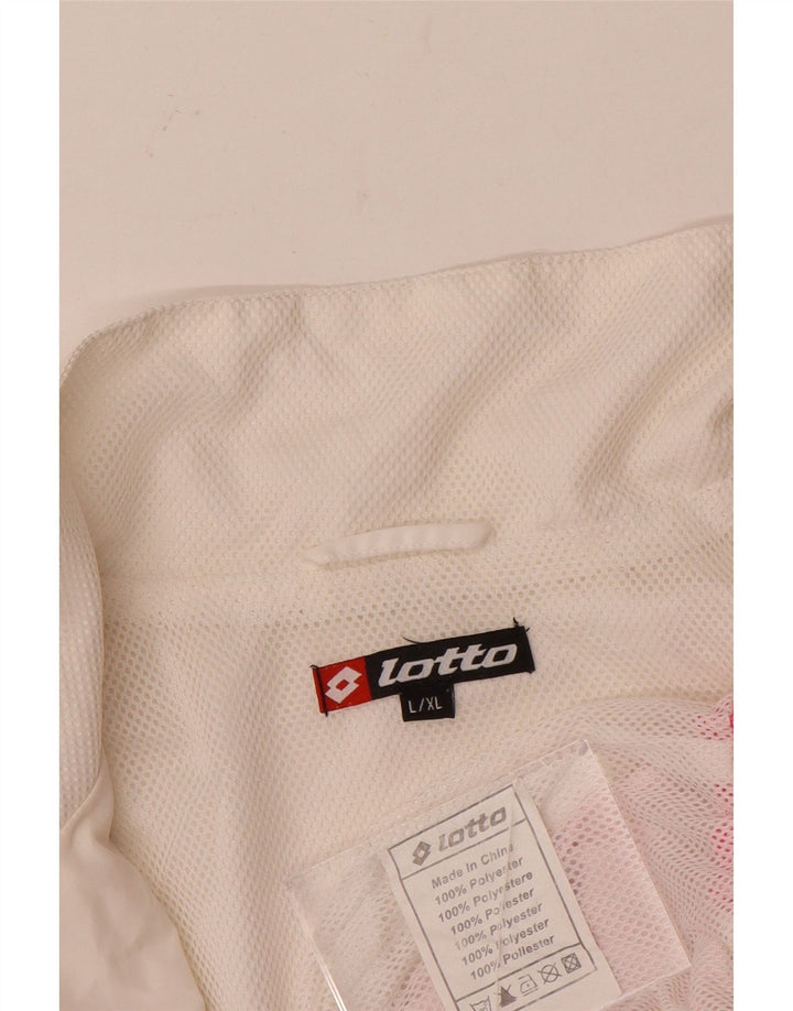 Jaqueta feminina de treino Lotto UK 16 grande poliéster colorblock branco