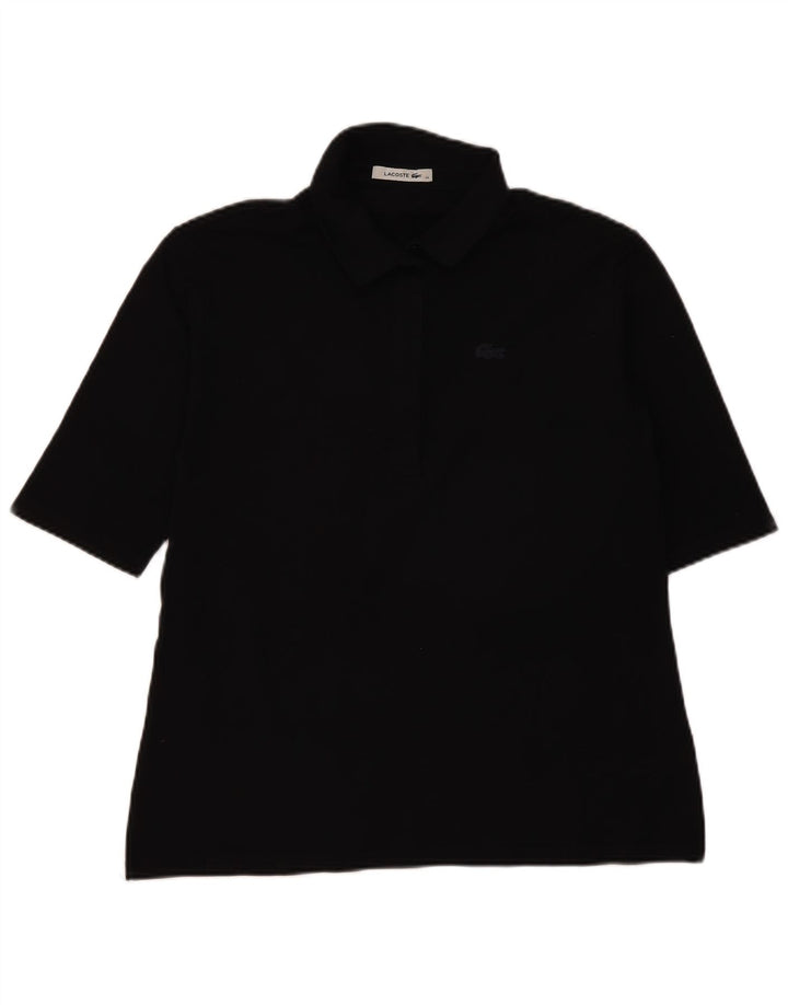 Camisa polo feminina Lacoste tamanho 48 XL algodão preto