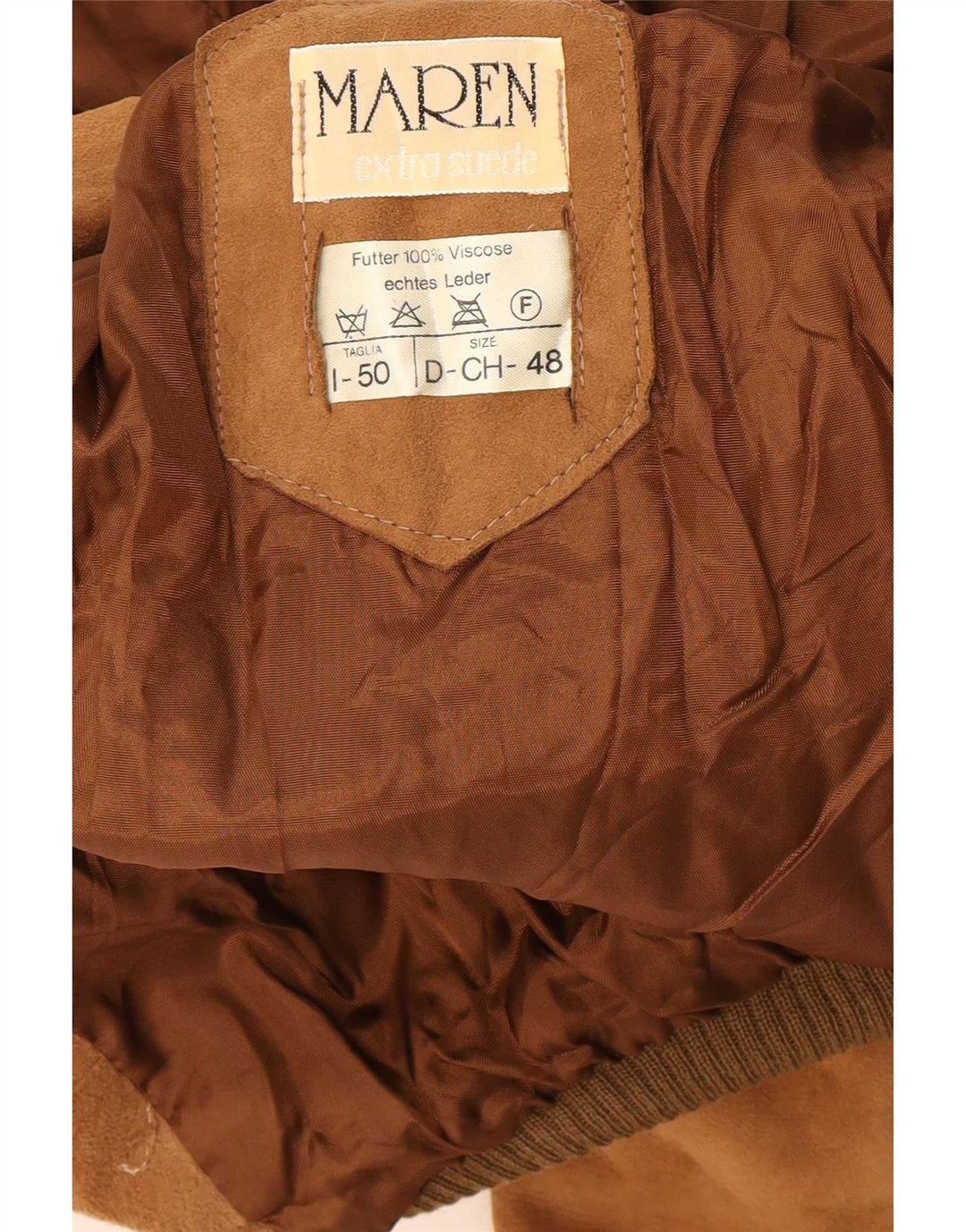Jaqueta bomber masculina Maren em camurça IT 50 grande couro bege