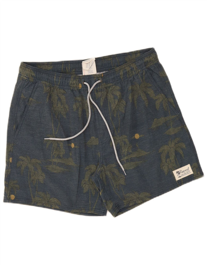 Shorts esportivos masculinos Rip Curl algodão floral cinza médio