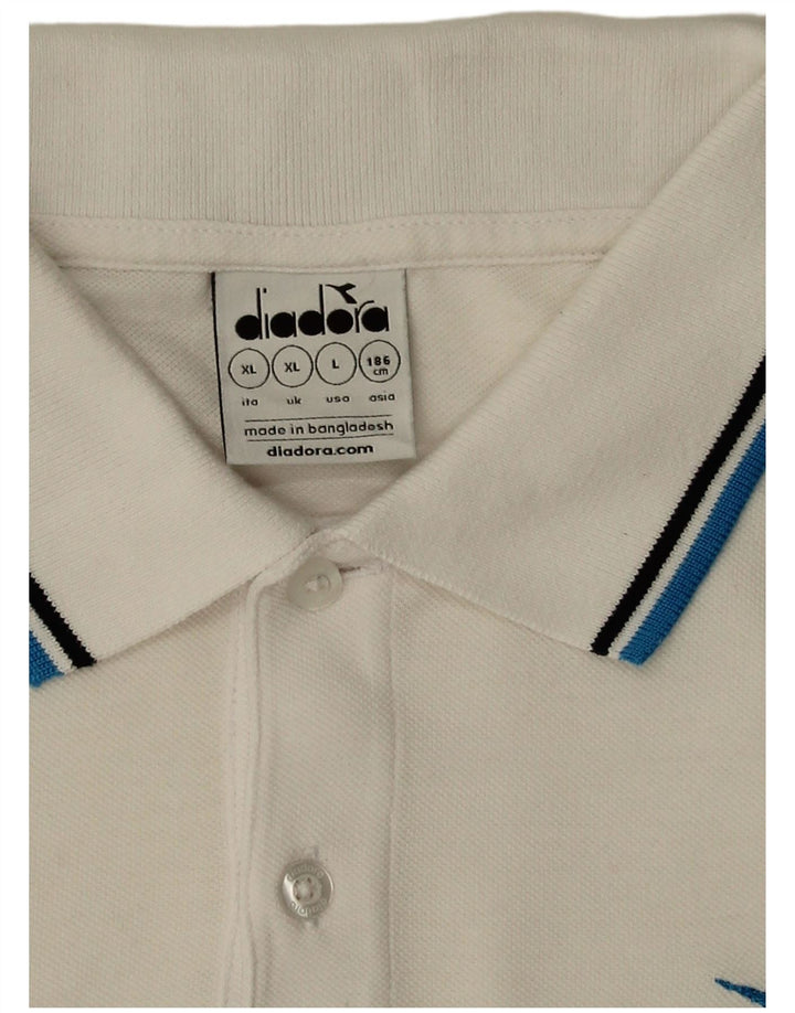 Camisa polo masculina DIADORA XL algodão branco