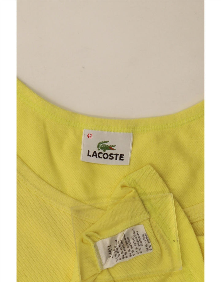 Lacoste Womens Cami Top Tamanho 42 Grande Algodão Amarelo