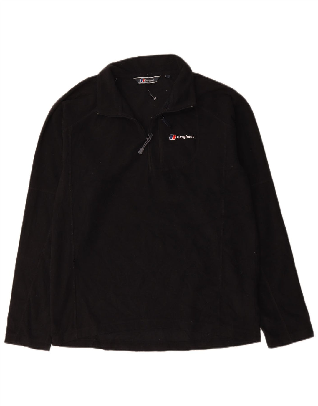 Berghaus Suéter masculino de lã com zíper e gola média poliéster preto