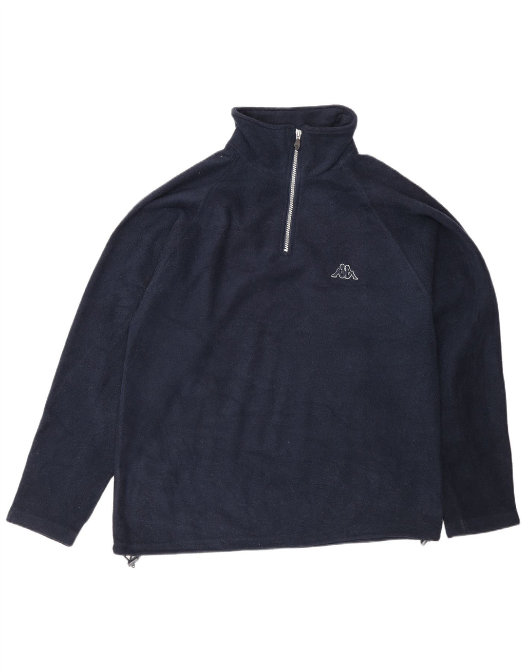 Suéter de lã Kappa masculino com gola e zíper grande azul marinho