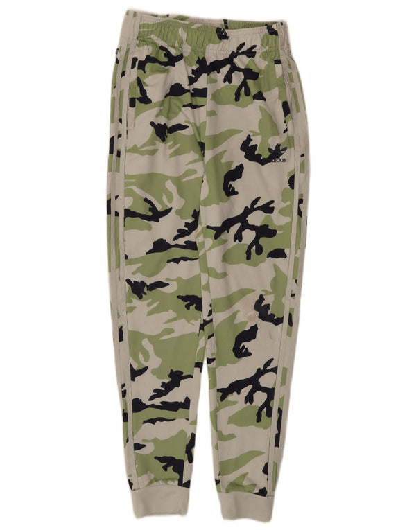 Adidas meninos calças de treino joggers 13-14 anos verde camuflagem