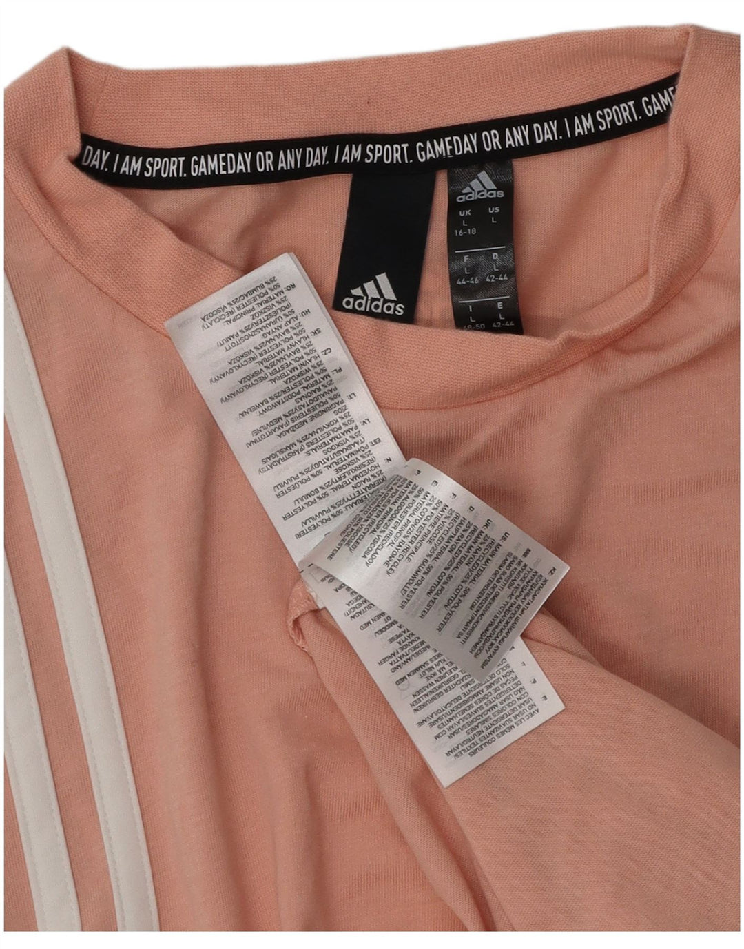 ADIDAS Womens Vest Top UK 16/18 Grande Algodão Rosa