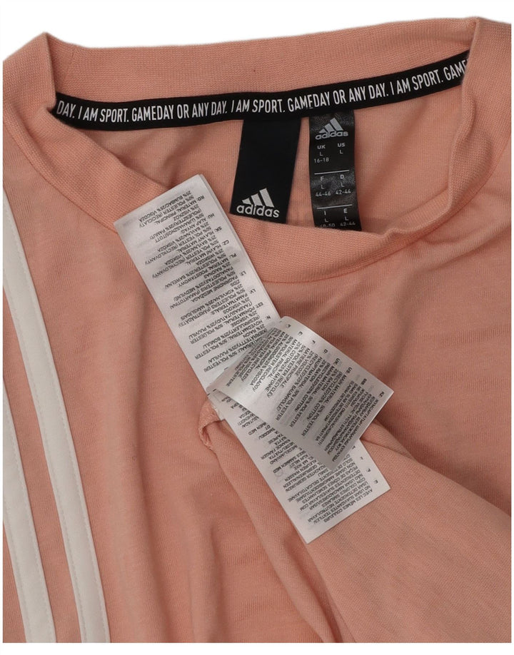 ADIDAS Womens Vest Top UK 16/18 Grande Algodão Rosa