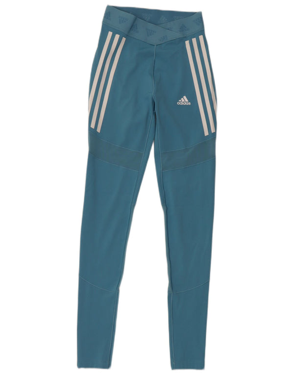 Leggings Adidas Femininas UK 4/6 XS Azul