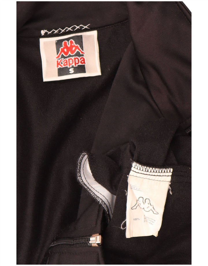 Kappa Mens Graphic Tracksuit Top Jacket Pequeno Preto Colorblock Poliéster