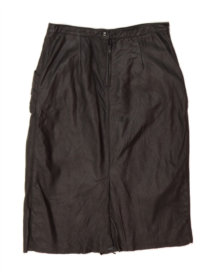 VINTAGE Womens Leather Skirt W30 Medium Black Vintage Vintage and Second-Hand Vintage from Messina Hembry 
