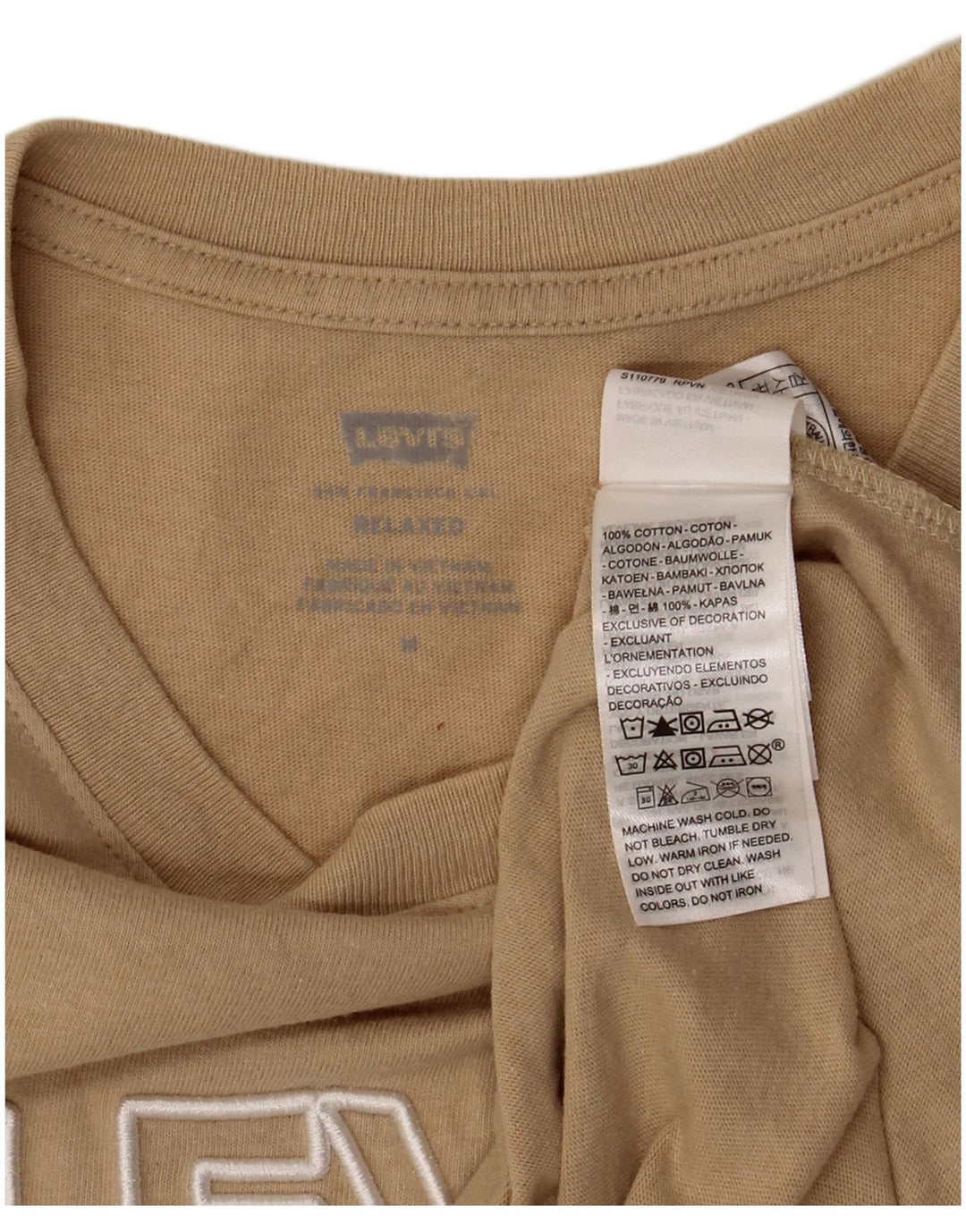 Camiseta masculina Levi's Relaxed Fit Graphic Top Médio Algodão Bege