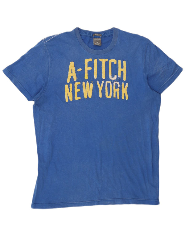 Camiseta masculina com estampa muscular Abercrombie & Fitch Top XL de algodão azul