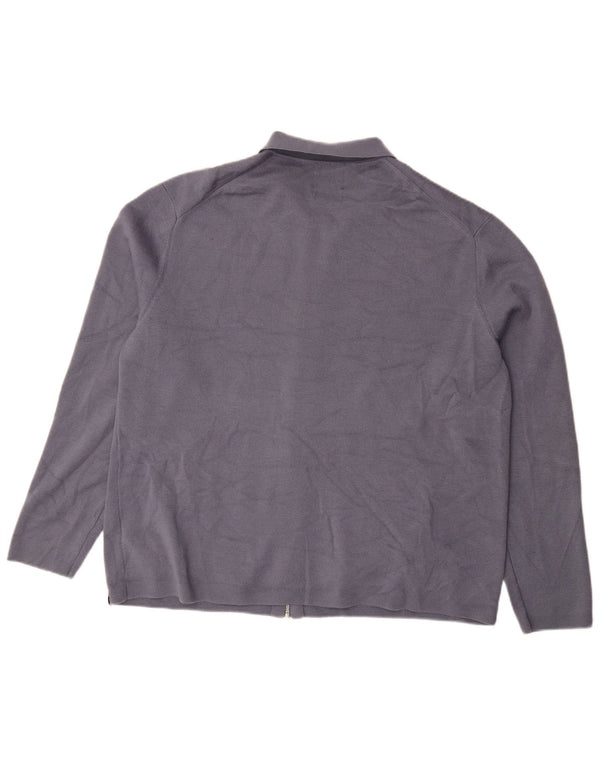 Suéter cardigã masculino Marks & Spencer XL azul lã merino