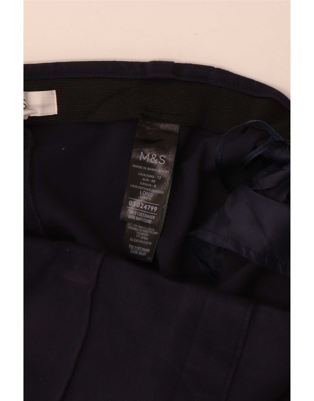 Calça feminina Marks & Spencer Reino Unido 12 Médio W30 L31 Azul marinho