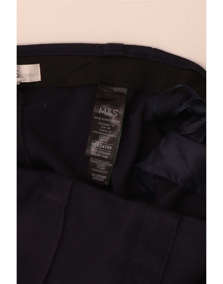 Calça feminina Marks & Spencer Reino Unido 12 Médio W30 L31 Azul marinho