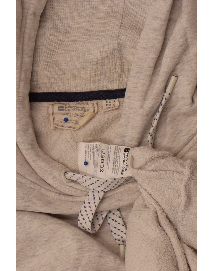 Mountain Warehouse moletom com capuz feminino UK 14 algodão cinza médio