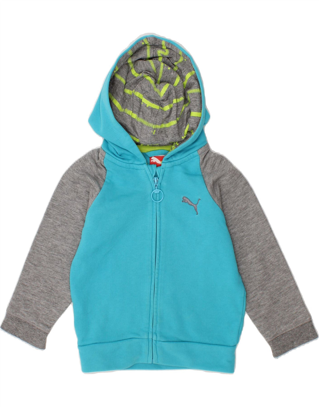 PUMA Baby Boys Zip Hoodie Sweater 6-9 Months Blue Colourblock Cotton Vintage Puma and Second-Hand Puma from Messina Hembry 
