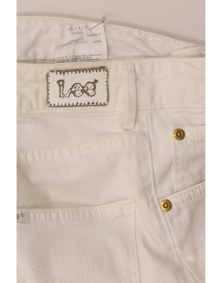 Lee Womens Norma Slim Jeans W24 L31 Algodão Branco