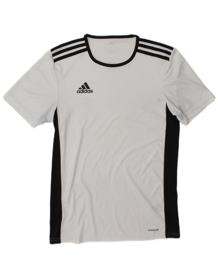 Camiseta Adidas Masculina Aeroready Graphic Top Pequeno Poliéster Colorblock Branco