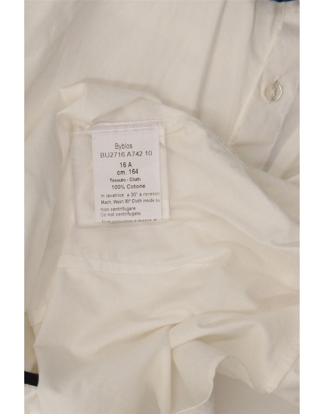 Camisa Byblos Menino 15-16 Anos Algodão Branco