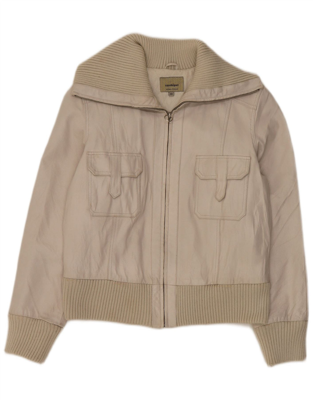 Jaqueta de couro feminina Conbipel IT 48 XL couro branco
