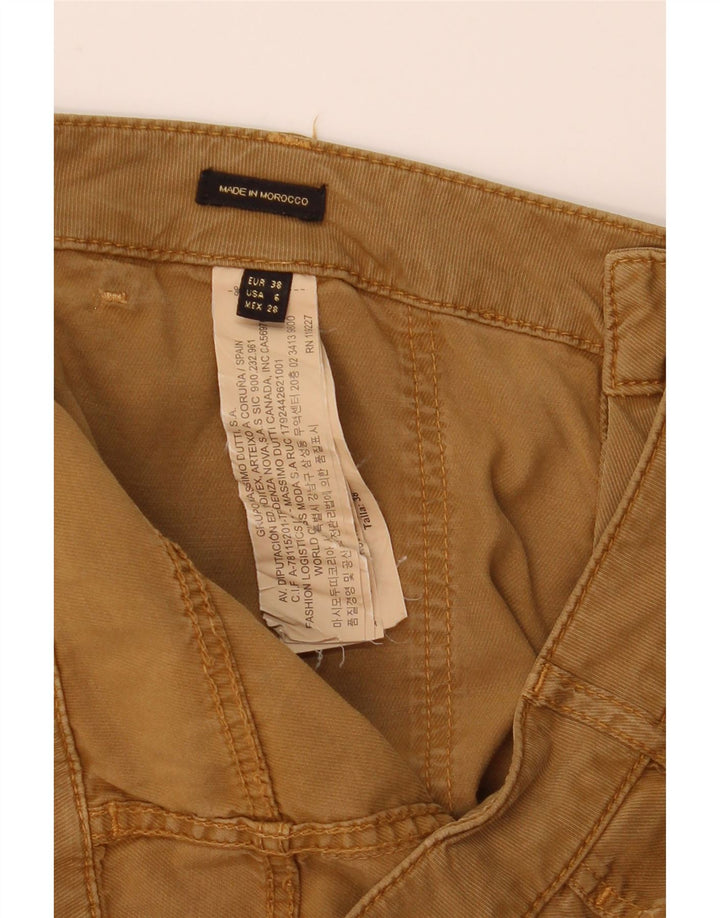 Calça cargo slim feminina Massimo Dutti UE 38 pequena W28 L31 marrom Lyocell