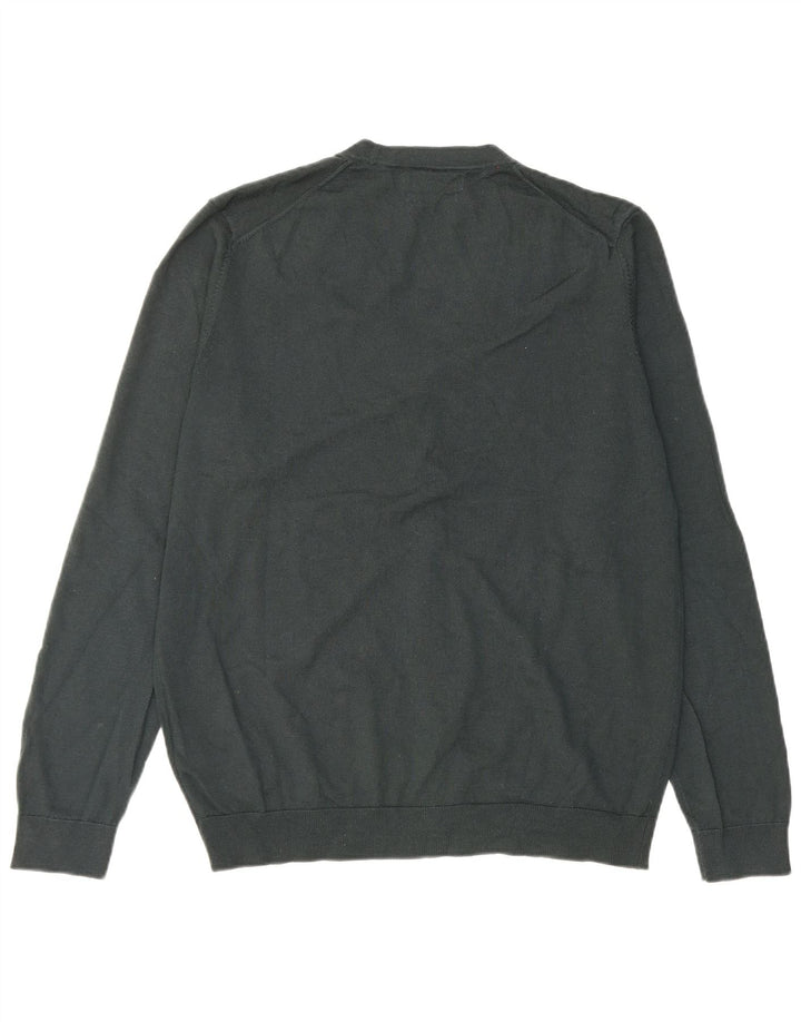 Suéter cardigã masculino Marks & Spencer grande lã merino verde