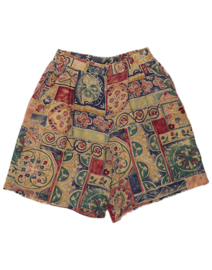 Shorts Chino Feminino Vintage W28 Médio Multicolorido Patchwork Seda