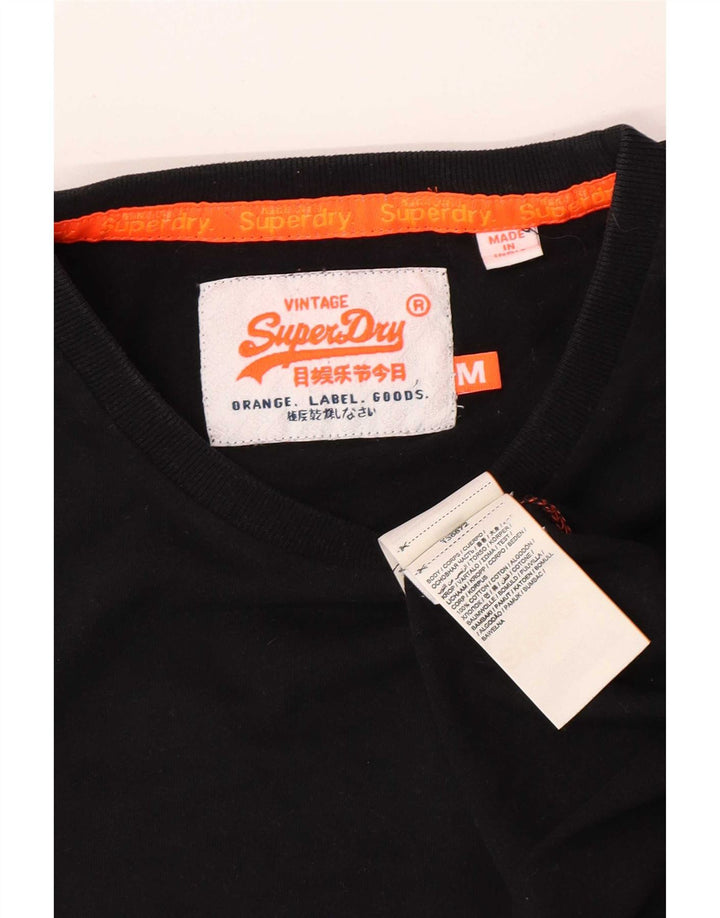 Camiseta masculina Superdry Top médio algodão preto