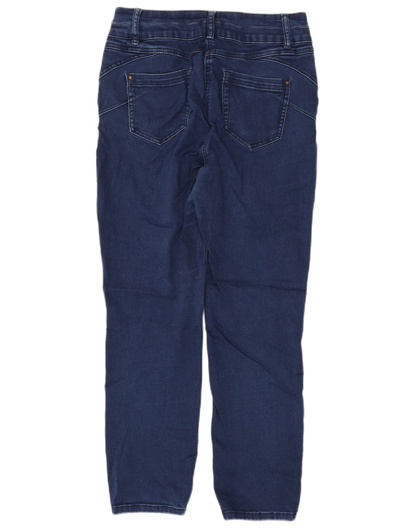 Jeans retos femininos M&Co Reino Unido 12 médio W32 L28 algodão azul marinho