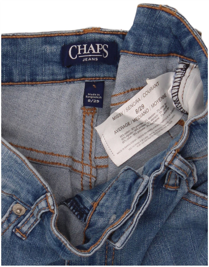 Calça jeans feminina CHAPS Kick Mid Rise US 8 médio W29 L26 algodão azul