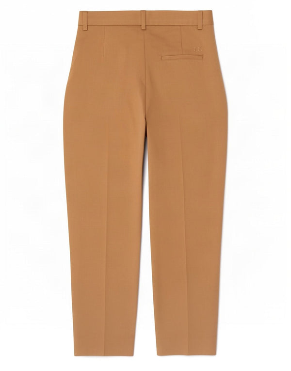 Calça feminina Tommy Hilfiger cintura alta cortada US 4 pequena W28 L26 bege