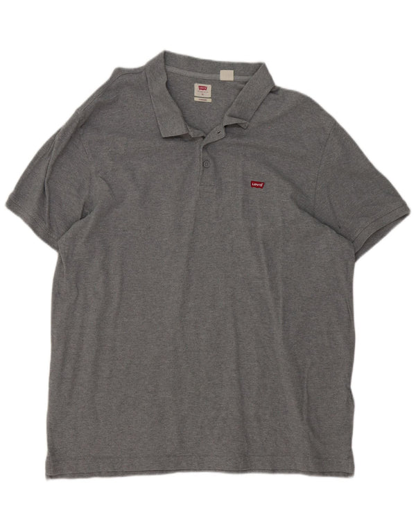 Camisa polo masculina padrão Levi's XL cinza algodão
