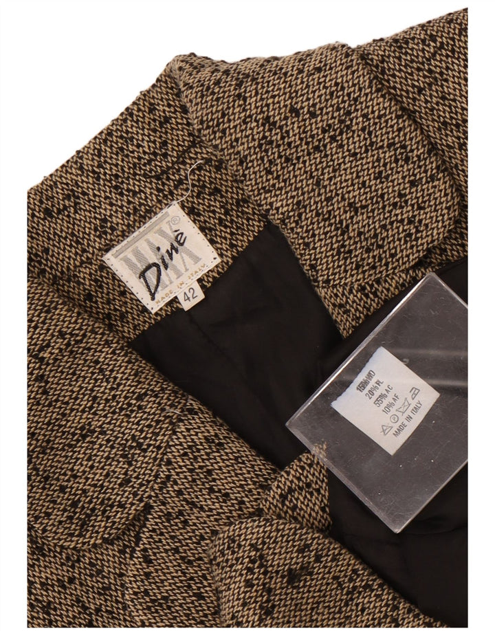 Jaqueta blazer feminina Max Dine com 4 botões IT 42 acrílico manchado marrom médio
