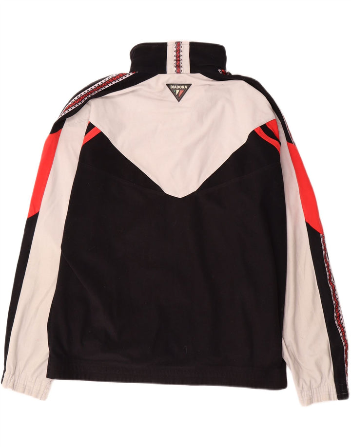 Jaqueta de treino masculina DIADORA Reino Unido 42 grande bloco colorido preto de poliéster