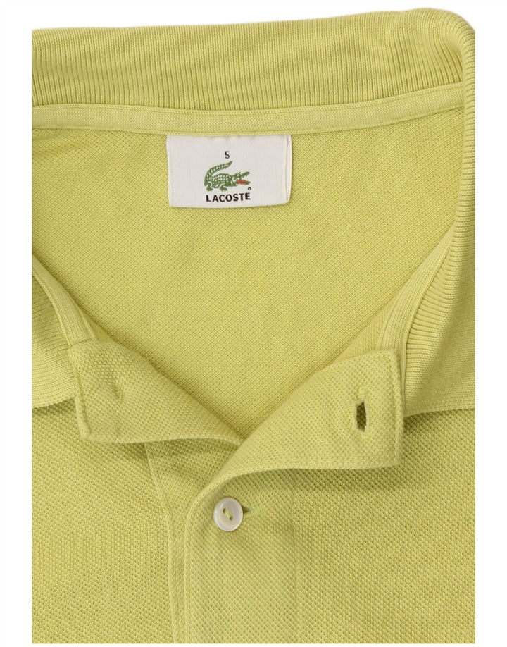 Camisa polo masculina Lacoste tamanho 5 grande algodão amarelo