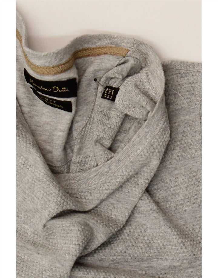 MASSIMO DUTTI Mens Slim Fit T-Shirt Top XL Grey Cotton Vintage Massimo Dutti and Second-Hand Massimo Dutti from Messina Hembry 