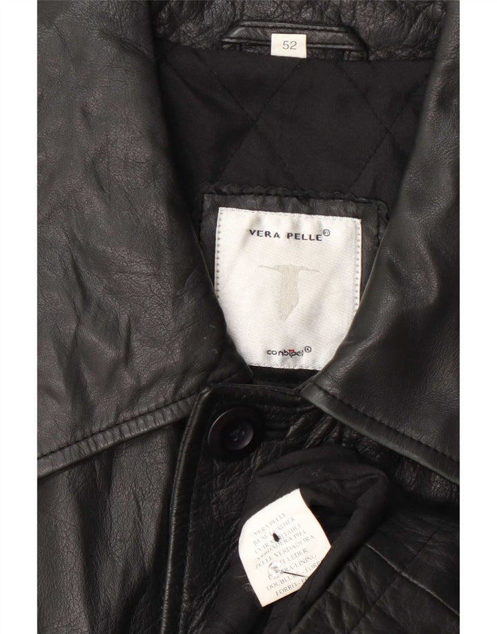 Casaco de couro masculino Conbipel IT 52 grande preto