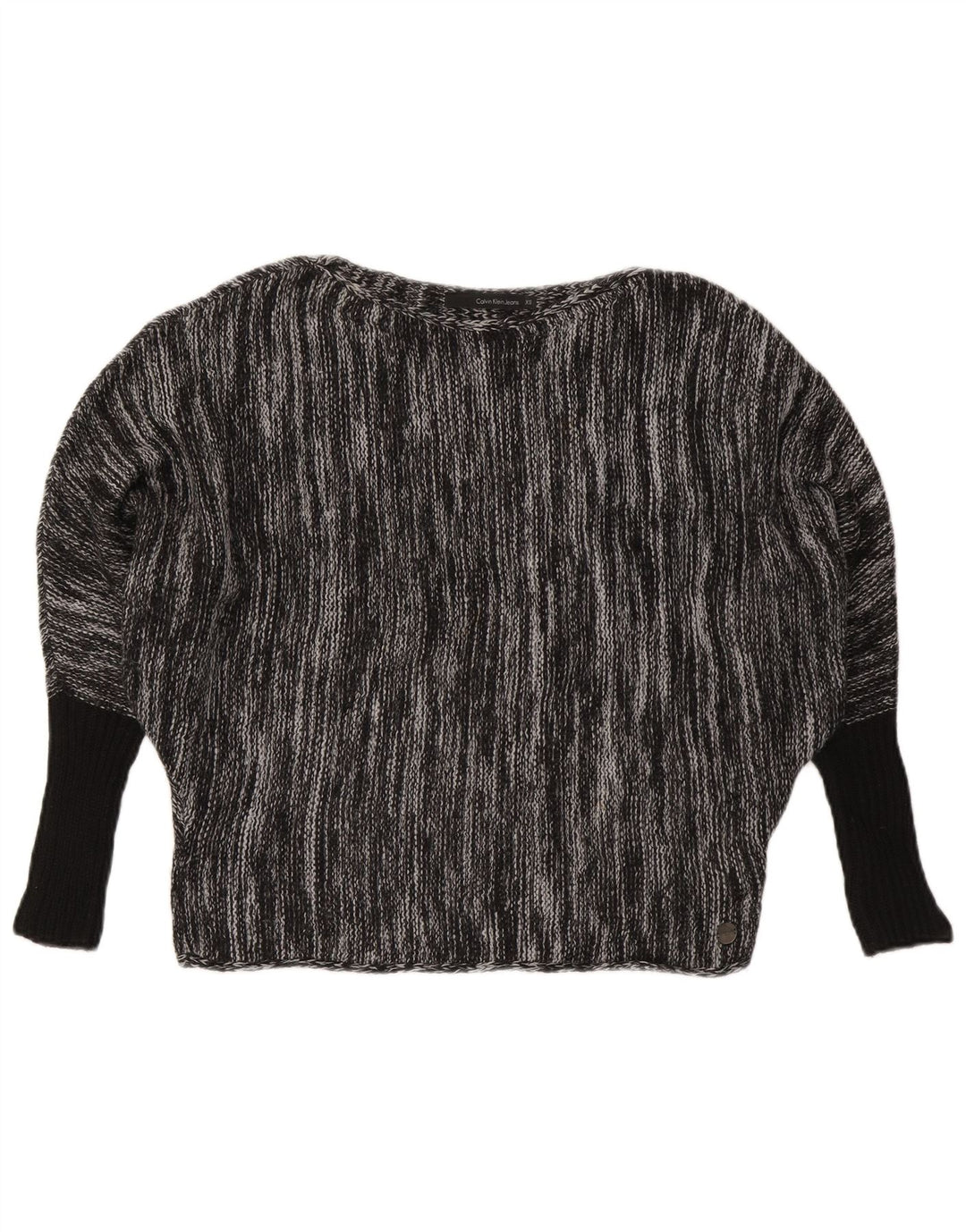 Suéter feminino CALVIN KLEIN JEANS com gola canoa Reino Unido 6 XS cinza manchado