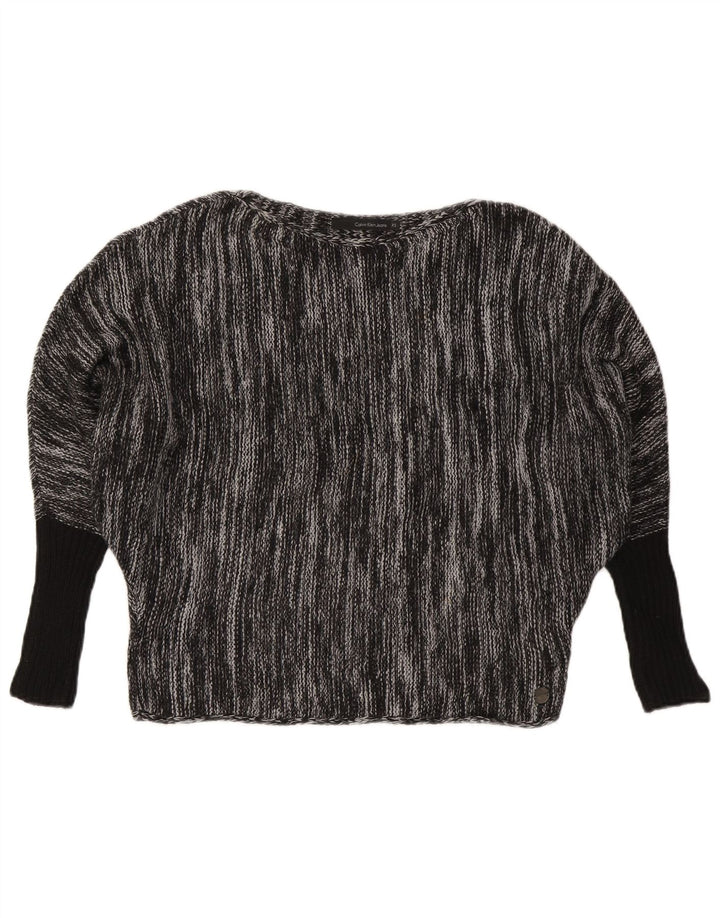 Suéter feminino CALVIN KLEIN JEANS com gola canoa Reino Unido 6 XS cinza manchado