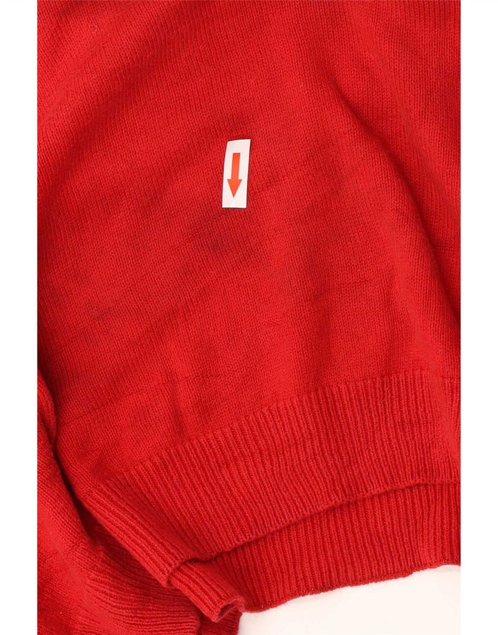 Suéter masculino Chaps com decote em V grande algodão colorido vermelho