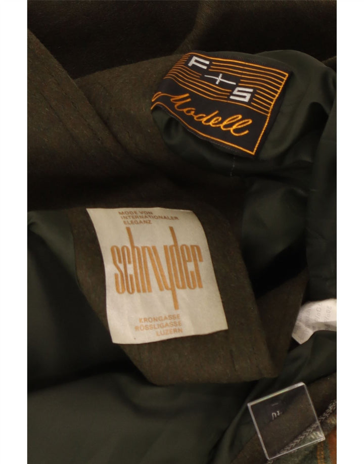 Casaco Duffle feminino vintage com capuz EU 40 lã cáqui média