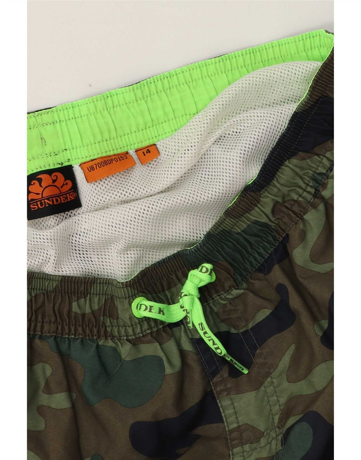 Shorts de natação Sundek para meninos 13-14 anos cáqui camuflado poliéster