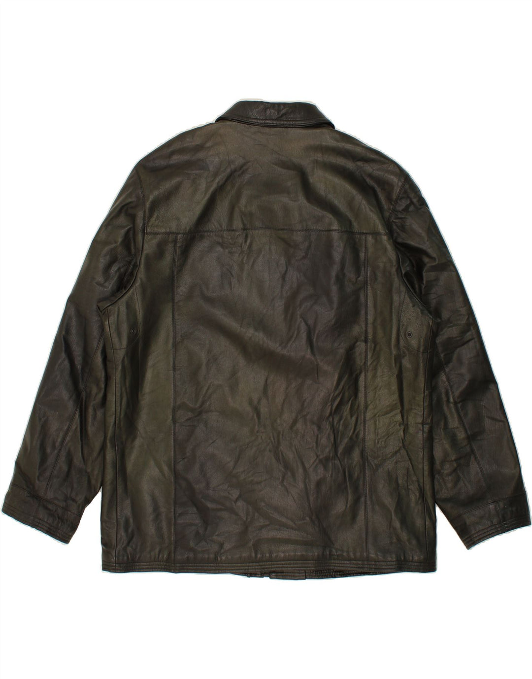 Jaqueta de couro masculina GREEN LEAVES UK 44 2XL couro verde