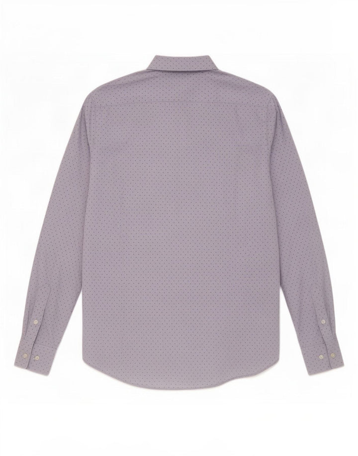 Camisa masculina Massimo Dutti azul médio manchado